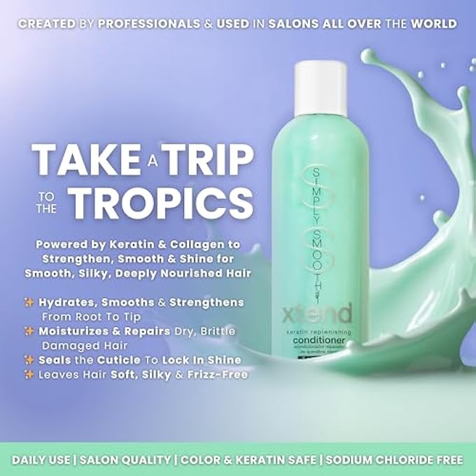 SIMPLY SMOOTH XTEND KERATIN REPLENISHING CONDTIONER TROPICAL, 8.5 OUNCE - Image 3