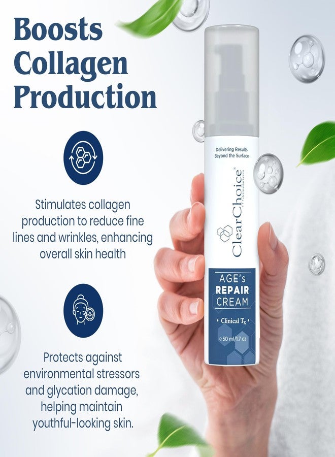 Clear Choice AGE’s Repair Cream1.7oz - Advanced Anti-Aging Cream for Wrinkles, Uneven Tone, & Texture, Collagen Boosting Peptides, Hydrating & Gentle for Sensitive Skin - Image 2
