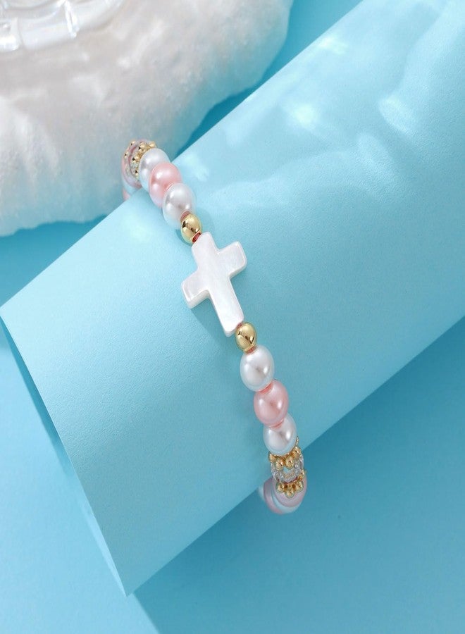 AULSIEY First Holy Communion Bracelet Gifts for Girls, Comfirmation Gift for Teens, Cross Bracelet for Girls Goddaughter, Baptism Gifts Cross Blessing Bracelets for Goddaughter - Image 5
