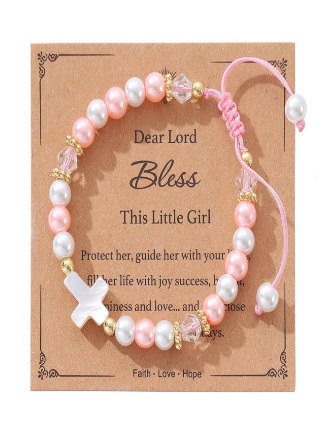 AULSIEY First Holy Communion Bracelet Gifts for Girls, Comfirmation Gift for Teens, Cross Bracelet for Girls Goddaughter, Baptism Gifts Cross Blessing Bracelets for Goddaughter - Image 2