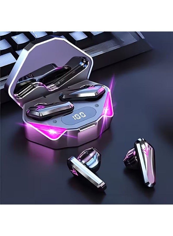Gaming Wireless Earbuds with LED Lights, Hi-Fi Stereo Bluetooth 5.3 Earphones, Noise Reduction Mic, Touch Control, Long Battery Life, Low-Latency Headset for Gaming, Music & Calls – Type-C Fast Charging - Image 1