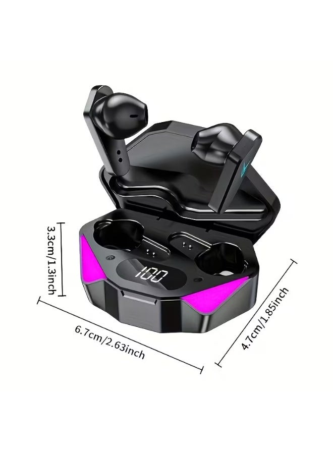 Gaming Wireless Earbuds with LED Lights, Hi-Fi Stereo Bluetooth 5.3 Earphones, Noise Reduction Mic, Touch Control, Long Battery Life, Low-Latency Headset for Gaming, Music & Calls – Type-C Fast Charging - Image 2