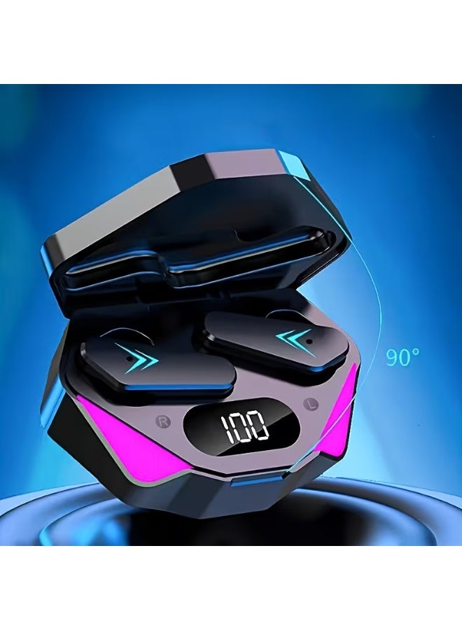 Gaming Wireless Earbuds with LED Lights, Hi-Fi Stereo Bluetooth 5.3 Earphones, Noise Reduction Mic, Touch Control, Long Battery Life, Low-Latency Headset for Gaming, Music & Calls – Type-C Fast Charging - Image 3