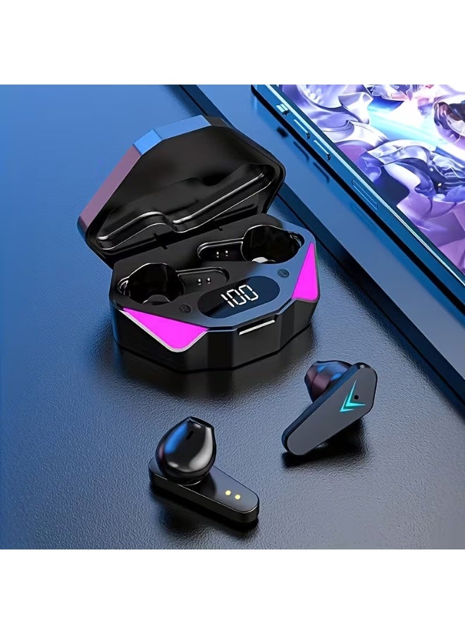 Gaming Wireless Earbuds with LED Lights, Hi-Fi Stereo Bluetooth 5.3 Earphones, Noise Reduction Mic, Touch Control, Long Battery Life, Low-Latency Headset for Gaming, Music & Calls – Type-C Fast Charging - Image 4