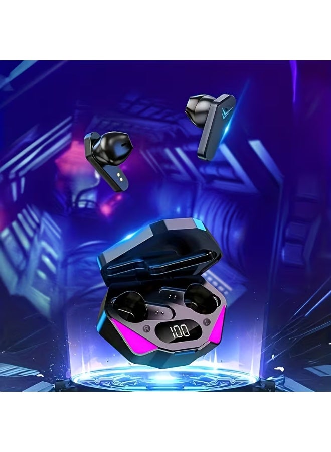 Gaming Wireless Earbuds with LED Lights, Hi-Fi Stereo Bluetooth 5.3 Earphones, Noise Reduction Mic, Touch Control, Long Battery Life, Low-Latency Headset for Gaming, Music & Calls – Type-C Fast Charging - Image 5