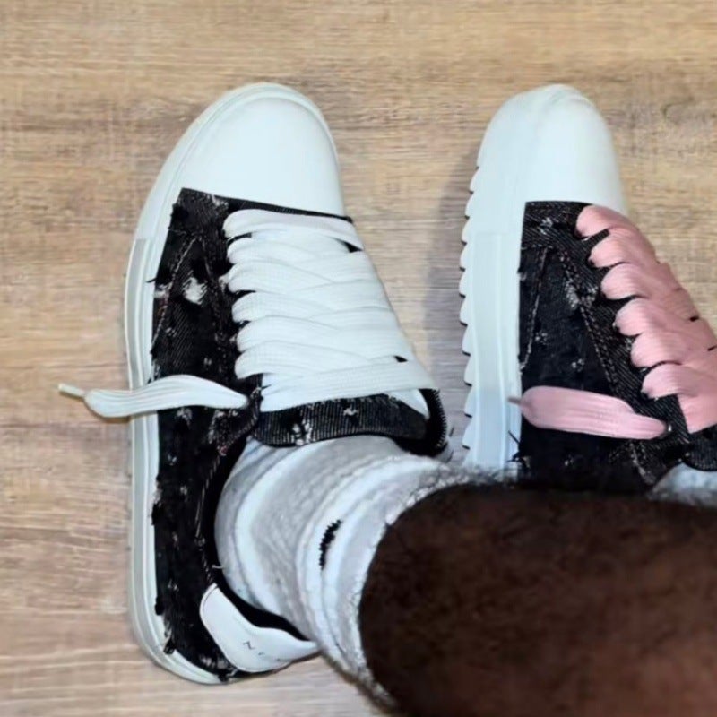 In-Stock Numeris Shoes Black Rhinestone Casual Sneakers Niche Light Luxury Style Everyday Street Fashion Shoes - Image 2