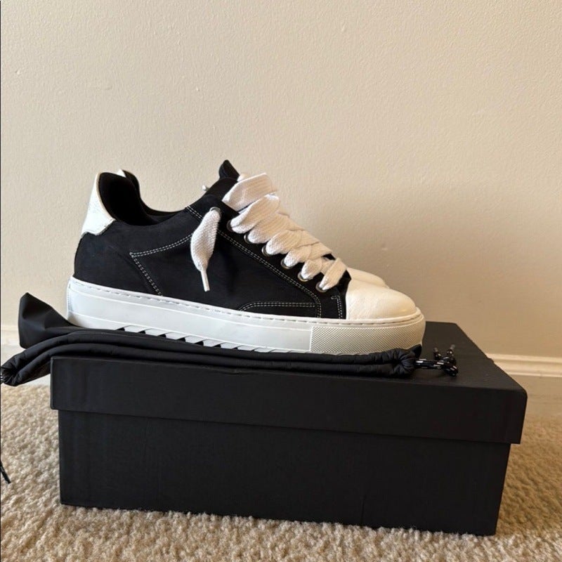 In-Stock Numeris Shoes Black Rhinestone Casual Sneakers Niche Light Luxury Style Everyday Street Fashion Shoes - Image 4