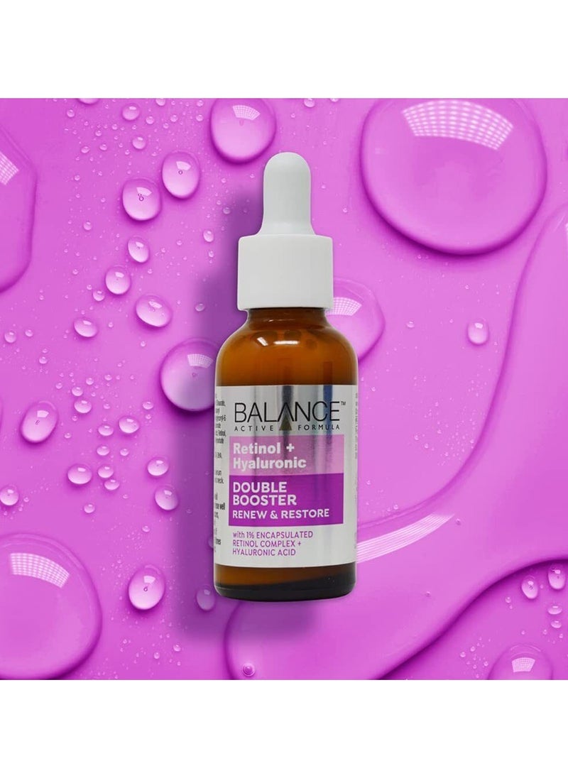 Balance Active Formula Balance Active Formula Retinol + Hyaluronic Double Booster Renew & Restore Serum 30ml  - Image 3