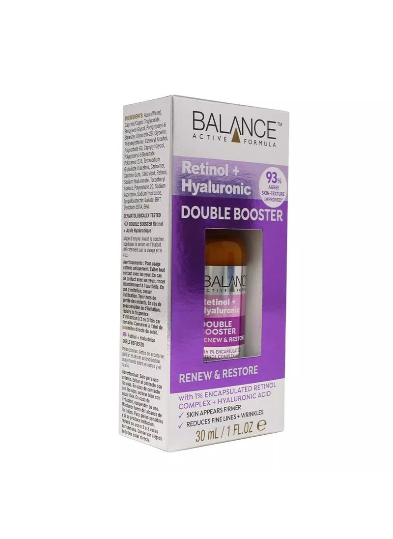 Balance Active Formula Balance Active Formula Retinol + Hyaluronic Double Booster Renew & Restore Serum 30ml  - Image 4