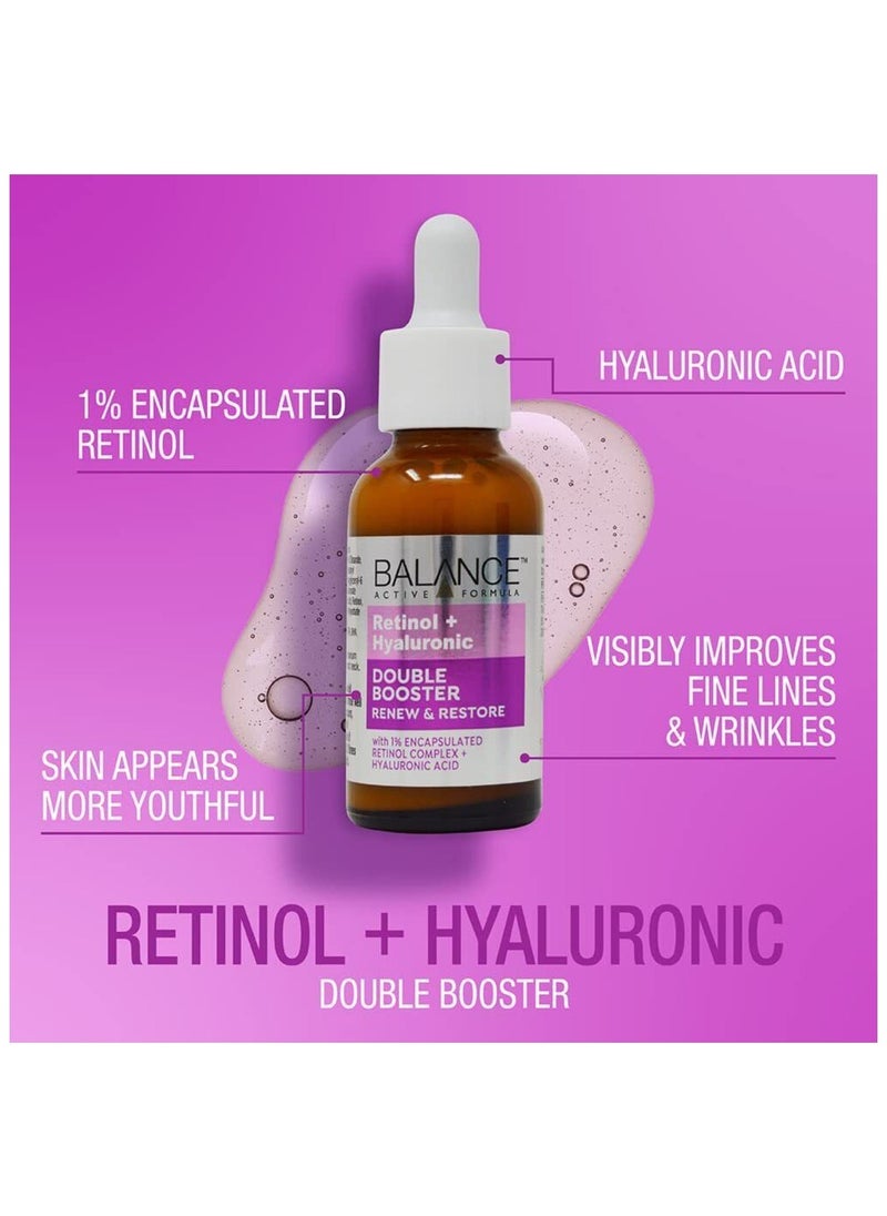 Balance Active Formula Balance Active Formula Retinol + Hyaluronic Double Booster Renew & Restore Serum 30ml  - Image 5