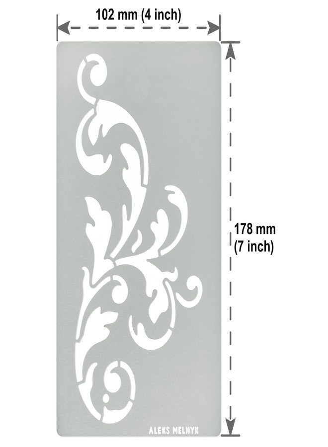 Aleks Melnyk No.349 Metal Stencil, Swirls, Ornaments, Flowers Vine, Patterns, Border, Small Stencil, 1 PCS, Template for Wood Burning, Engraving, Crafting, Scrapbook, Art, Ornate - Image 4