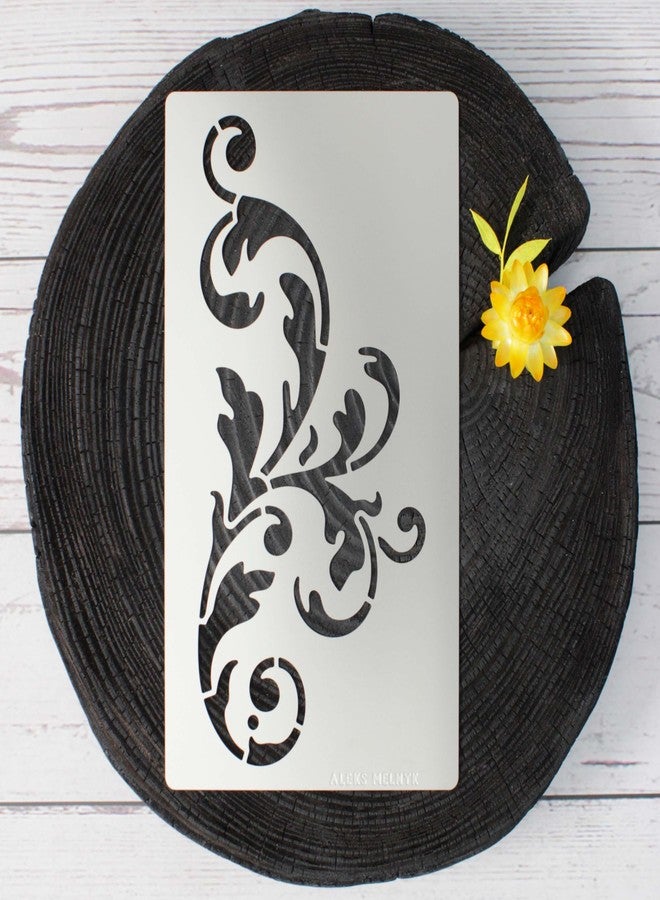 Aleks Melnyk No.349 Metal Stencil, Swirls, Ornaments, Flowers Vine, Patterns, Border, Small Stencil, 1 PCS, Template for Wood Burning, Engraving, Crafting, Scrapbook, Art, Ornate - Image 5