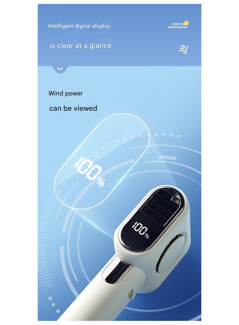 Portable Handheld Fan with Digital Display, 10000 RPM Motor, 100-Speed Settings, 4000mAh Fast USB Charging, 133g Ultra-Light, Mini Pocket-Sized for Outdoor/Travel