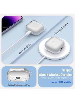 غطاء حماية ناعم من TPU لسماعات AirPods 4 مع مجموعة تنظيف وسلسلة مفاتيح (شفاف) - view 4