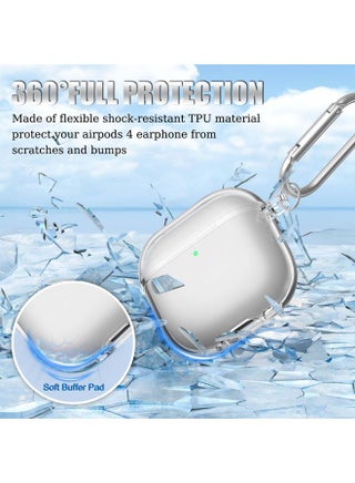 غطاء حماية ناعم من TPU لسماعات AirPods 4 مع مجموعة تنظيف وسلسلة مفاتيح (شفاف) - view 5