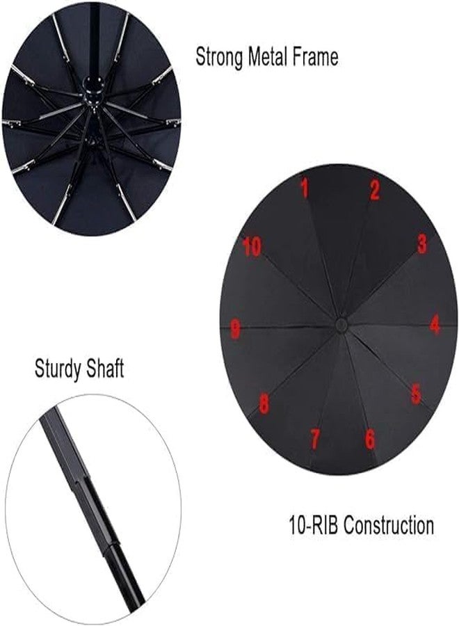 Barretden Portable Travel Umbrella - Compact & Easy Auto Open/Close Button for Single Use Umbrella for Wind and Rain,Umbrellas for Rain Windproof,Strong- Perfect Car Umbrella for Men - Image 2