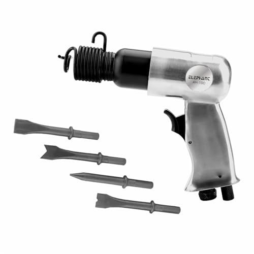 Elephant 190mm Air Hammer Kit with 4 Chisels, 5000 Blows per Minute, Pneumatic Hammer Shovel Tool, Air Chisel Pneumatic Tool (AH-190) - Image 2