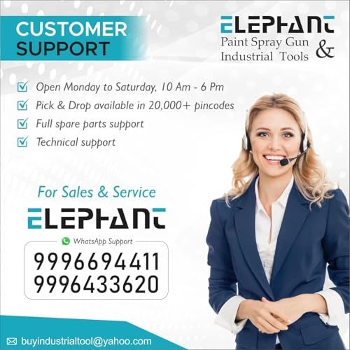 Elephant 190mm Air Hammer Kit with 4 Chisels, 5000 Blows per Minute, Pneumatic Hammer Shovel Tool, Air Chisel Pneumatic Tool (AH-190) - Image 3