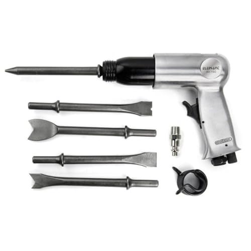 Elephant 190mm Air Hammer Kit with 4 Chisels, 5000 Blows per Minute, Pneumatic Hammer Shovel Tool, Air Chisel Pneumatic Tool (AH-190) - Image 4