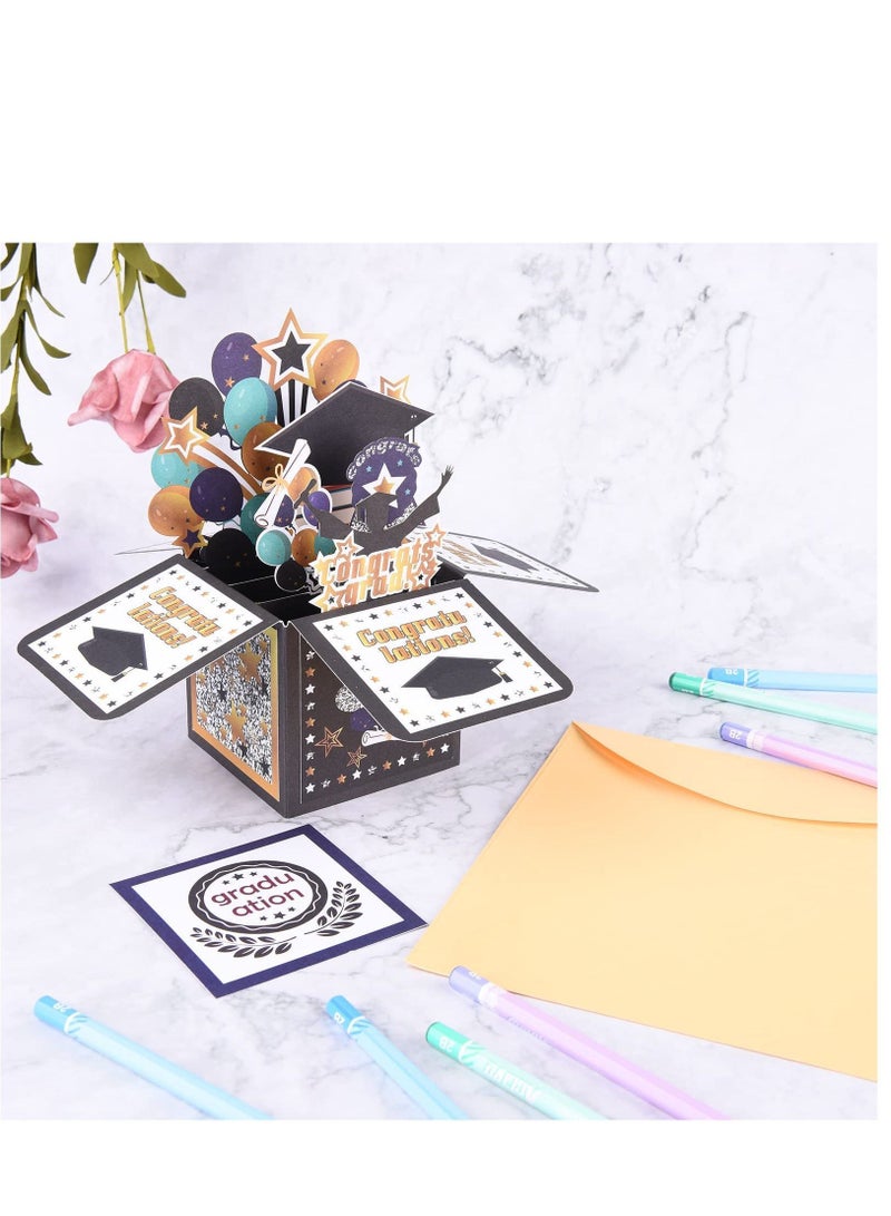 Graduation Pop Up Card, Handmade 3D Greeting Card with Envelope for College University High School Graduate Congratulations Gifts - Image 4