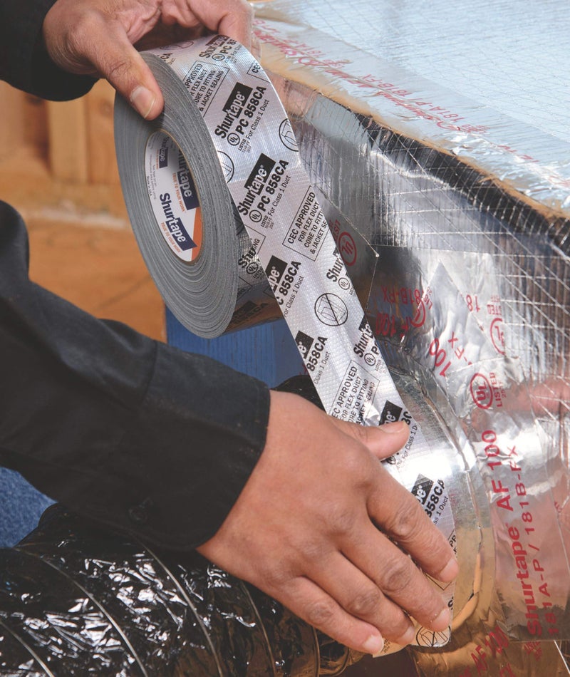 Duck Brand HVAC Duct Sealing Tape, Silver, 1.88 Inches x 30 Yards, 1 Roll (1404523) - Image 3