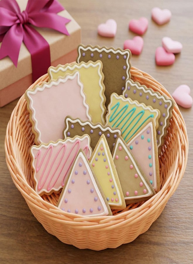 Foyods 11 PCS Rectangle Cookie Cutter Set with Scalloped Edge - Assorted Sizes Stainless Steel Square Cookie Cutter, Fluted Edge Plaque Frame Rectangluar Cookie Cutters Shapes Fondant Molds for Baking - Image 4