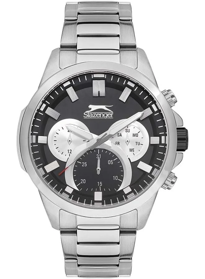 Slazenger Men's Quartz Movement Watch, Multi Function Display and Metal Strap