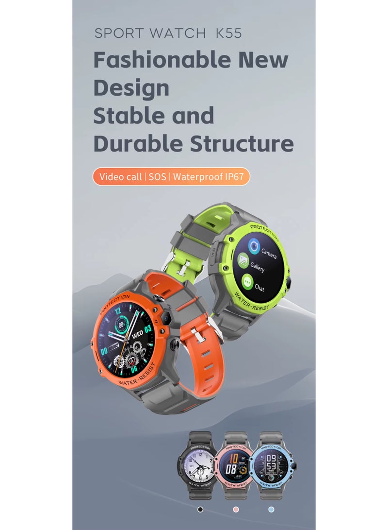 K55H Kids 4G Smart Watch – GPS, Video Call, Waterproof, Real-Time Chat. - Blue - Image 5