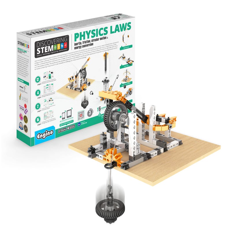 Engino STEM Toys, Physics Laws: Inertia, Friction & Circular Motion, Engineering Kit for Kids 9+, Creative STEM Projects, Gifts for Boys & Girls, Building Toys (6 Model Options) - Image 1