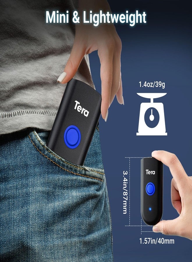 Tera Mini 1D Barcode Scanner: Pocket Waterproof Wireless Laser Scanner 3 in 1 Compatible with Bluetooth USB Wired Portable Bar Code Reader for Supermarket Logistics Work with iOS Windows Android 1100L - Image 5