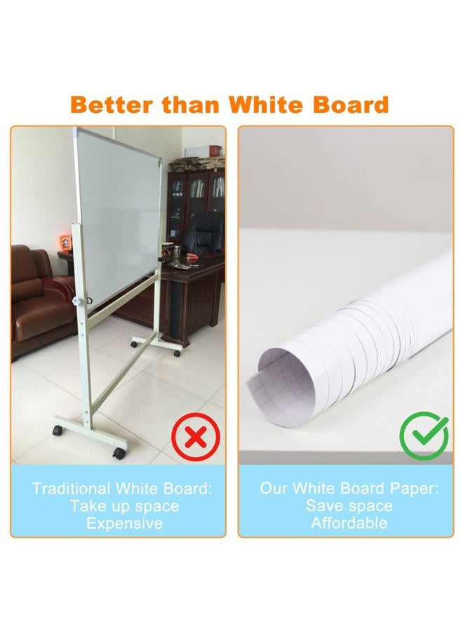 Nortix Whiteboard Wallpaper, Whiteboard Contact Paper, White Board Sticker, Stain-Proof, Super Sticky Peel and Stick Dry Erase Roll for School/Office/Home, 1 Piece (1.45x11ft) - Image 4