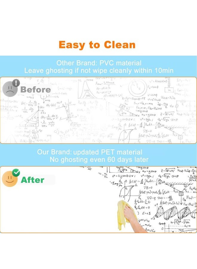 Nortix Whiteboard Wallpaper, Whiteboard Contact Paper, White Board Sticker, Stain-Proof, Super Sticky Peel and Stick Dry Erase Roll for School/Office/Home, 1 Piece (1.45x11ft) - Image 2