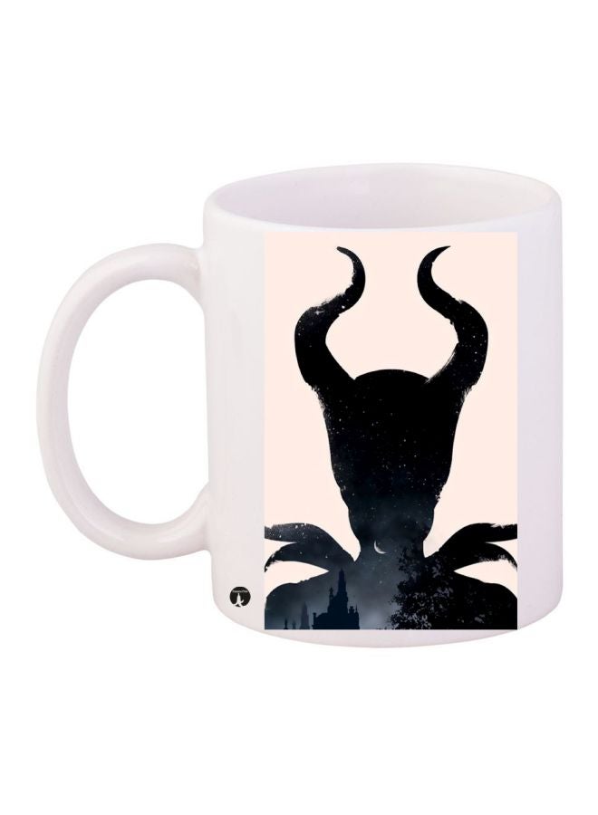 RYN Cartoon Printed Coffee Mug White/Pink/Black 11ounce