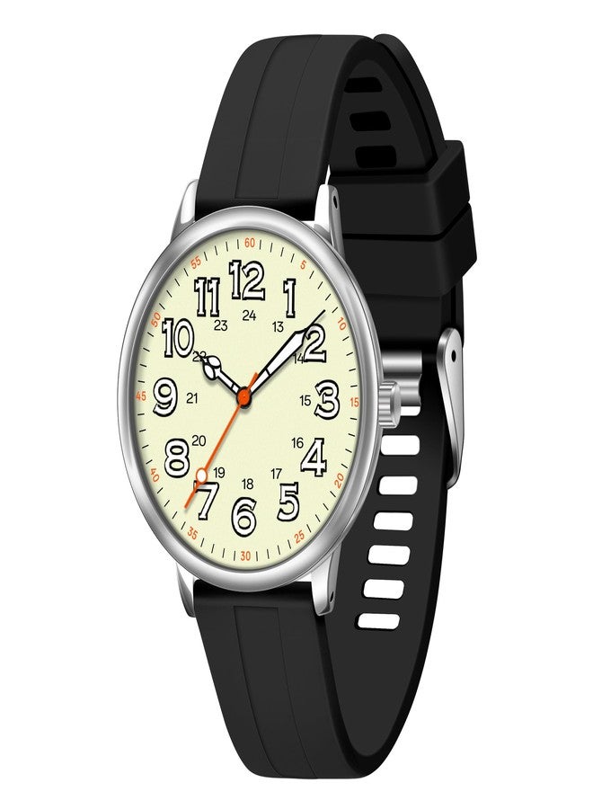 Asan Ge 41MM Men's Nurse Watch, Professional Military Time and Luminous Function | 3ATM Water Resistance, Silicone Strap, Suitable for Students and Nurses, Black - Image 1