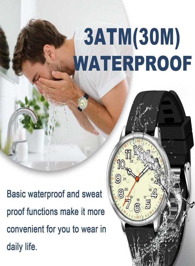Asan Ge 41MM Men's Nurse Watch, Professional Military Time and Luminous Function | 3ATM Water Resistance, Silicone Strap, Suitable for Students and Nurses, Black - Image 4