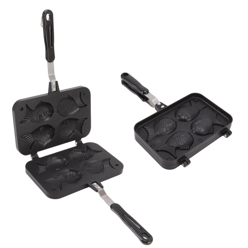 Non Stick Taiyaki Fish Cake Pan With Fixed Bracket For Home Cooking Dessert - Image 5