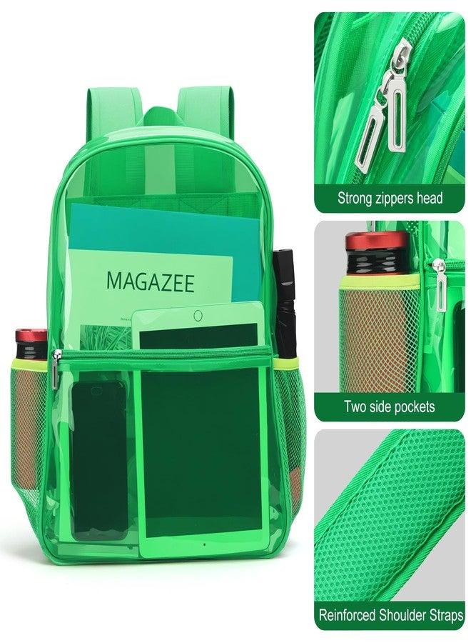 Neurora Clear Backpack Heavy Duty TPU Transparent Backpack for Sports,Work,Security Travel.(Green) - Image 4
