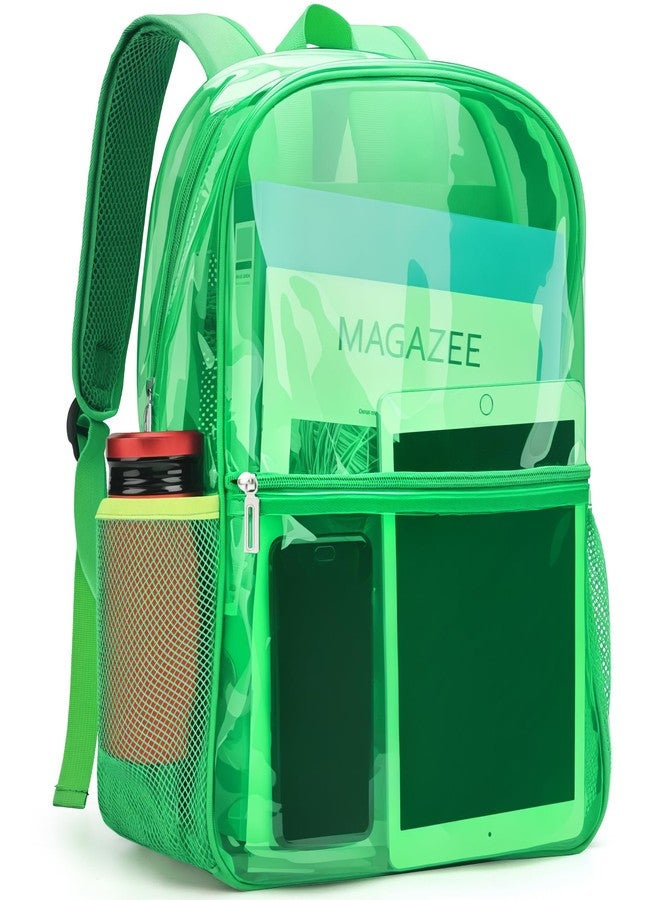 Neurora Clear Backpack Heavy Duty TPU Transparent Backpack for Sports,Work,Security Travel.(Green) - Image 1