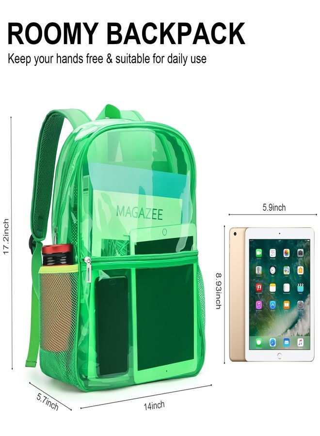 Neurora Clear Backpack Heavy Duty TPU Transparent Backpack for Sports,Work,Security Travel.(Green) - Image 3