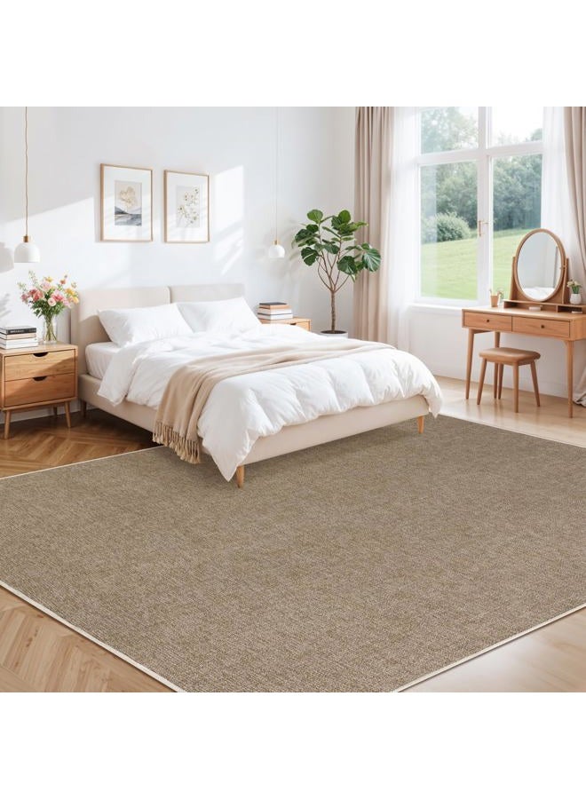 LBRO2M Easy Jute Solid Area Rug 8X10 Washable Rugs for Living Room Bedroom Natural Jute Indoor Outdoor Carpet Durable, Solid Non Shedding Eco Friendly (8X10 Natural) - Image 2