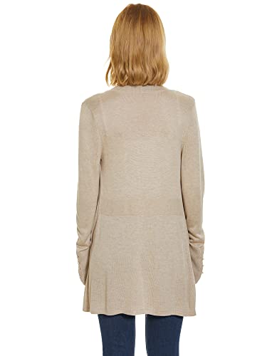 ROW 8 ROW Cardigan for Women Dressy Casual Long Sleeve Open Front Knit Cardigan Sweaters Light Camel - Image 3