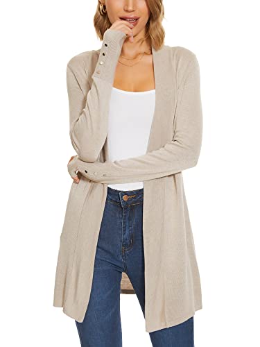 ROW 8 ROW Cardigan for Women Dressy Casual Long Sleeve Open Front Knit Cardigan Sweaters Light Camel - Image 4