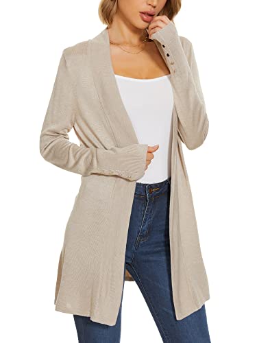 ROW 8 ROW Cardigan for Women Dressy Casual Long Sleeve Open Front Knit Cardigan Sweaters Light Camel - Image 2