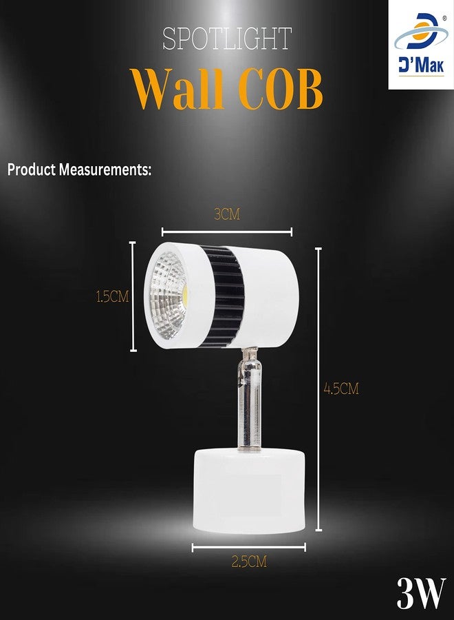 D'Mak DMT 3 Watts Round LED Wall Light (White,Metal) - Image 4