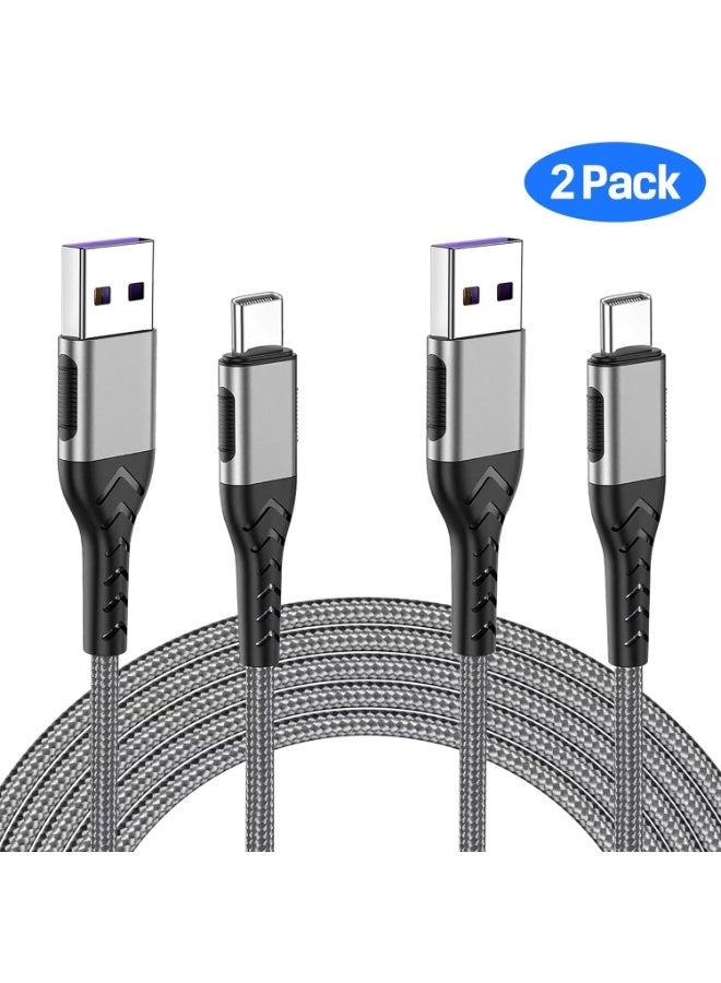 general USB C Cable, Upgarded 2Pack 10ft Fast USB Type C Charging Cable for Android/Phone/Pad/Laptop, Type C Charger Braided USB Cable Compatible withi Phone 17/16/15/Pro/Plus/Max/Sam.Sung-Silver - Image 2