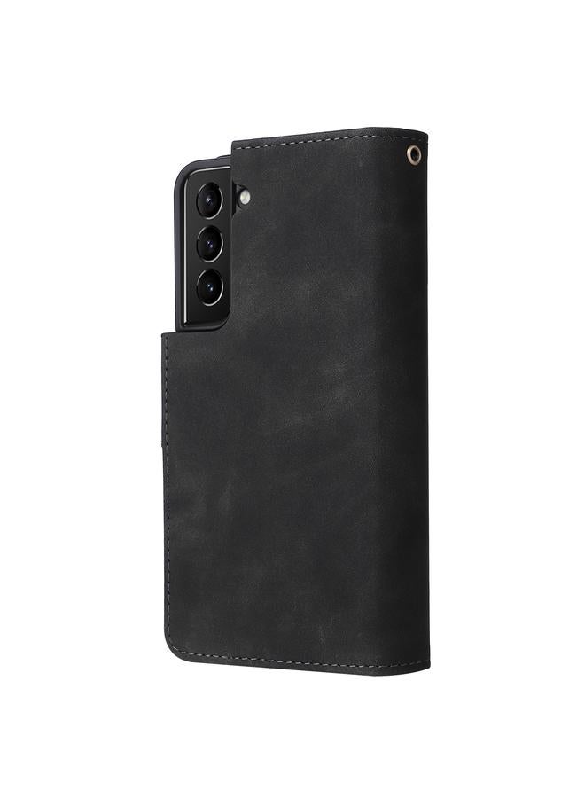 اس-توب جراب جلدي متعدد الوظائف لهاتف Samsung Galaxy S22 5G مع فتحة بطاقة وحامل ومحفظة بسحاب وإطار صورة - Image 3