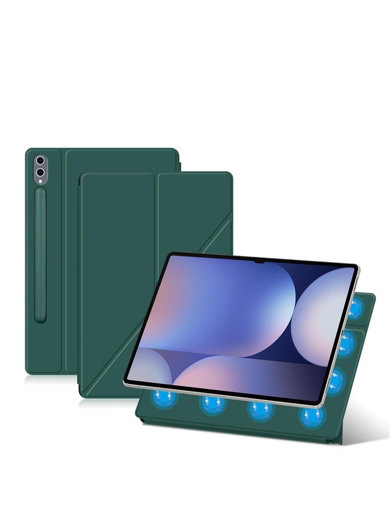 Magnetic Case Compatible with Samsung Galaxy Tab S10 Plus/S 10 + 12.4 Inch (2024) Magnetic Smart Tablet Case with Pen Slot and Multi-View Bracket Auto Sleep/Wake Function
