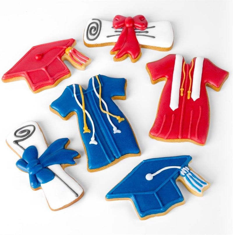 KELOFKO Graduation Cookie Cutters Set 3 Pieces, Stainless Steel Graducation Cap Cookie Cutter, Diploma, Graduation Gown Dress Cookie Cutter for Graduation Celebration Party - Image 4