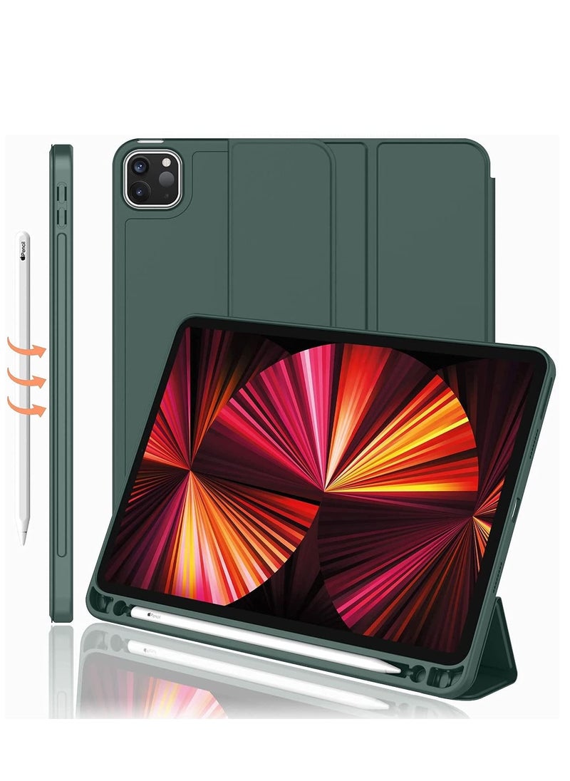 Case iPad Smart Case Support Touch Screen Auto On/Off with Auto Charging 2nd Generation Pen Holder for New iPad Pro 11 inch 2022 (4th generation)/2021 (3rd generation)/2020 (2nd generation) - Green  - Image 1