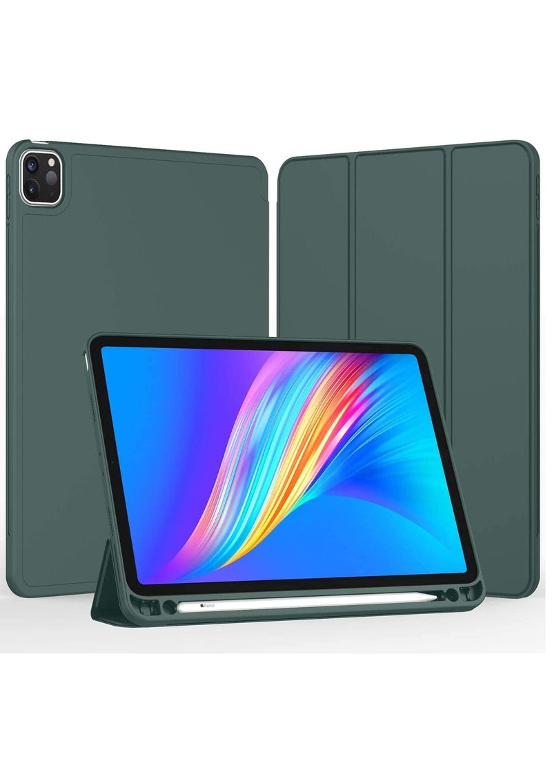 Case iPad Smart Case Support Touch Screen Auto On/Off with Auto Charging 2nd Generation Pen Holder for New iPad Pro 11 inch 2022 (4th generation)/2021 (3rd generation)/2020 (2nd generation) - Green  - Image 2